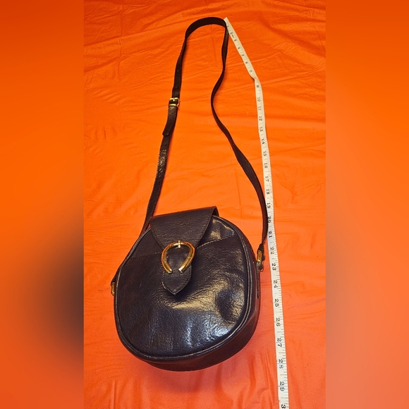 Michael Rome "Rare" Italian Blue Crisp Leather Crossbody w/Crest Lining E.U.C. - Picture 14 of 15